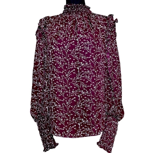 Max Studio Whimsygoth Fairy Cottagecore Coquette Modest Pink Violet Top Sz M‎ - Picture 4 of 11